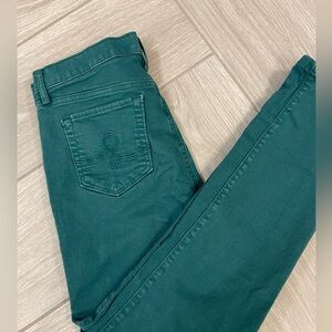 Lilly Pulitzer South Ocean High Rise Denim Jeans Hosta Green Size 6